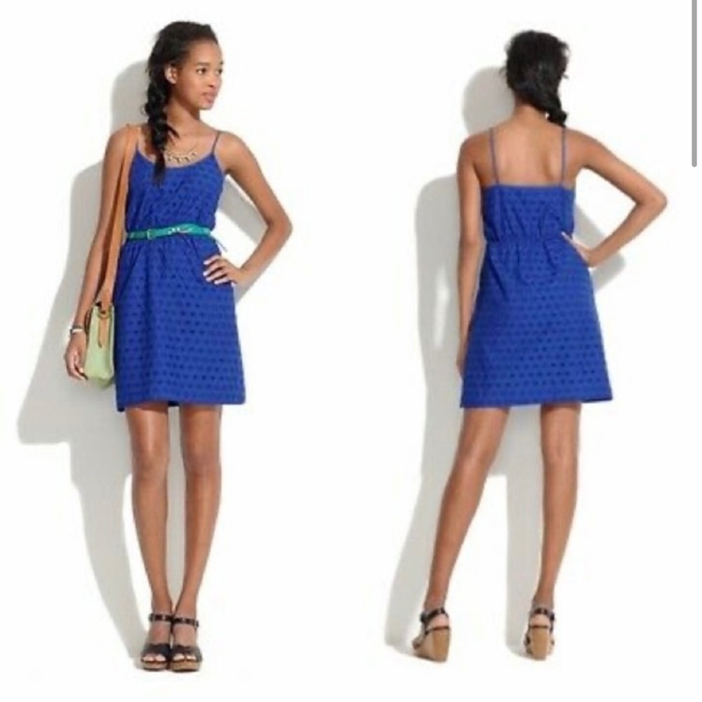 Madewell Royal Blue Eyelet Dress